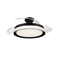 LED-loftventilator Bliss sort/hvid, støjsvag, CCT^Philips Discount