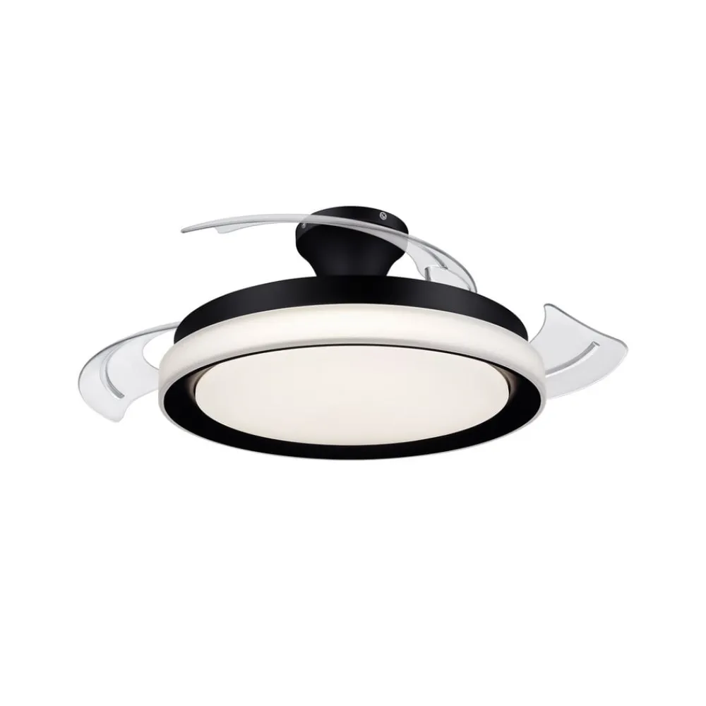 LED-loftventilator Bliss sort/hvid, støjsvag, CCT^Philips Discount