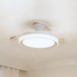 Philips LED-loftventilator Bliss, hvid/hvid, støjsvag, CCT