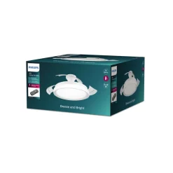 Philips LED-loftventilator Bliss, hvid/hvid, støjsvag, CCT