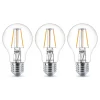 Philips LED-pære Classic E27 4,3W 2.700K klar 3stk