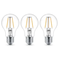 Philips LED-pære Classic E27 4,3W 2.700K klar 3stk