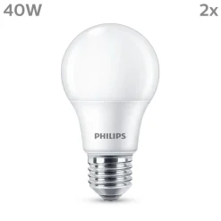 LED-pære E27 4,9 W 470lm 2.700 K mat 2 stk^Philips Sale