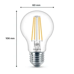 Philips LED-pære E27 7 W 850lm 4.000 K klar 2 stk