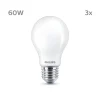 Philips LED-pære E27 7 W 806lm 2.700 K mat 3 stk