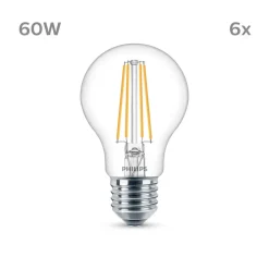 LED-pære E27 7 W 850lm 4.000 K klar 6 stk^Philips Best