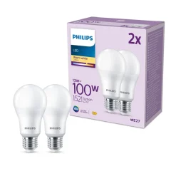 LED-pære E27 13 W 1.521lm 2.700 K mat 2^Philips Discount