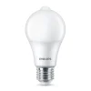 Philips Led Pærer>LED-pære E27 A60 sensor 8W 2.700K, mat