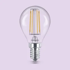 Philips Led Pærer>LED-pære E14 P45 4,3W 470lm 2700K filament 6-pak