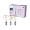 Philips Led Pærer>LED-pære E14 P45 4,3W 470lm 2700K filament 3-pak