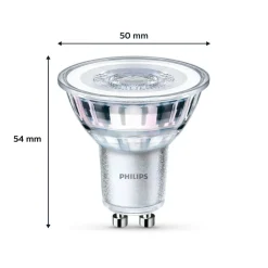 LED-pære GU10 4,6W 355lm 827 klar 36° 6 stk^Philips Hot