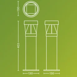 LED-sokkellampe Avery, sort, IP44^Philips Hot