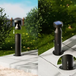 LED-sokkellampe Avery, sort, IP44^Philips Hot