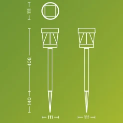 Philips Solcellelamper>LED-solcellelampe Avery, jordspyd, sort, IP44