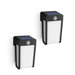 Philips Solcelle Lampe Med Sensor|Solcellelamper>LED-solcellelampe Shroud, sort/opal, 2-pak