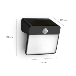 Philips LED-solcellelampe til vægmontering Yarixa, bevægelsessensor