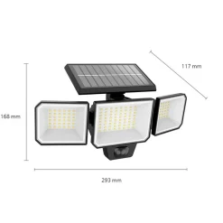 Philips LED-solcelle-væglampe Nysil, 3 lyskilder, sensor