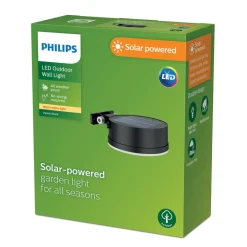 LED-solcelle-væglampe Vynce, Ø hoved 11,2 cm^Philips Best