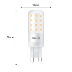 LED-stiftsokkelpære, G9, 4W, mat, 480lm, 2.700K, dæmpbar^Philips Sale