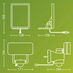 LED-udendørs spotlampe Tylus, hvid, 3.000 K, sensor^Philips Clearance