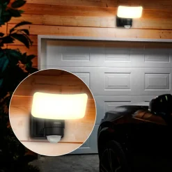 LED-udendørs spotlampe Tylus, sort 3.000K sensor^Philips Discount