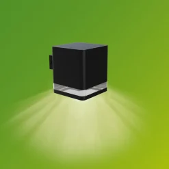 LED-udendørs væglampe Virona, sort, IP44^Philips Clearance