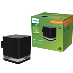 LED-udendørs væglampe Virona, sort, IP44^Philips Clearance