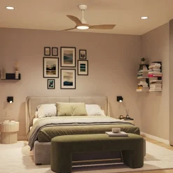 Philips Loftventilatorer>LED-ventilator Olas, Ø 106 cm, brun/hvid, støjsvag