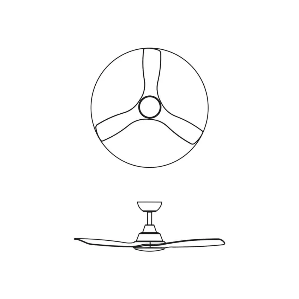 LED-ventilator Olas, Ø 132 cm, brun/sort, støjsvag^Philips