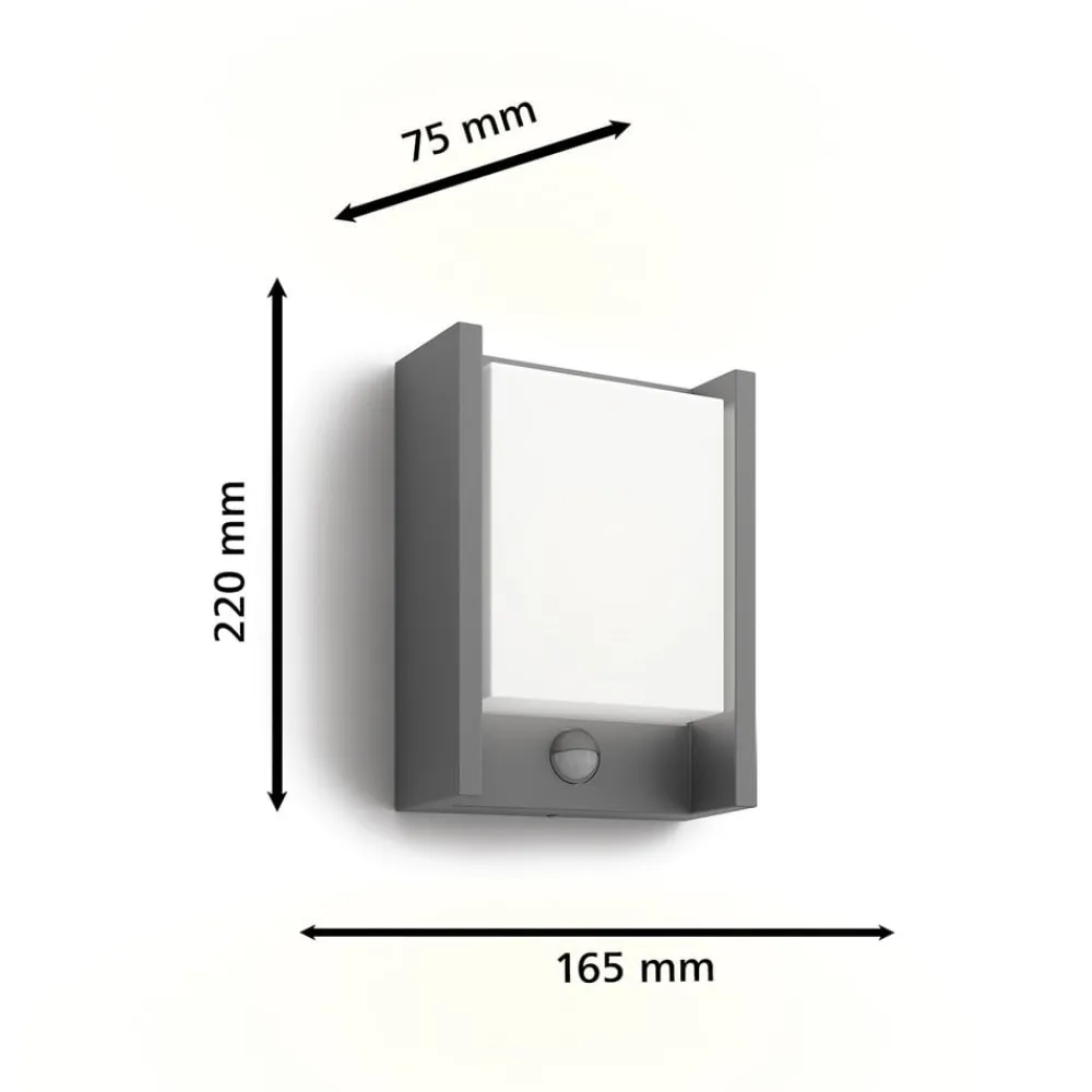 Philips LED-væglampe Arbour UE, 2-pak, sensor, 2.700 K