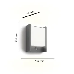 LED-væglampe Arbour UE, sensor, 2.700 K^Philips Clearance