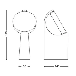 Mimosa LED-sokkellampe, justerbar^Philips New