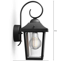 Philips myGarden Buzzard udendørs væglampe sort