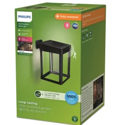solcelle-sensorlampe Camill sort/klar 14 x 14 cm^Philips Online