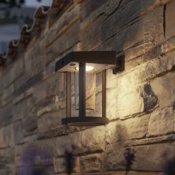 solcelle-væglampe Camill, sort/klar, Ø 14 cm^Philips Outlet