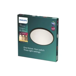 Philips SuperSlim loftlampe 2.700K Ø42cm sort