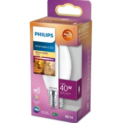Philips WarmGlow LED Classic E14 B35 3,4 W mat