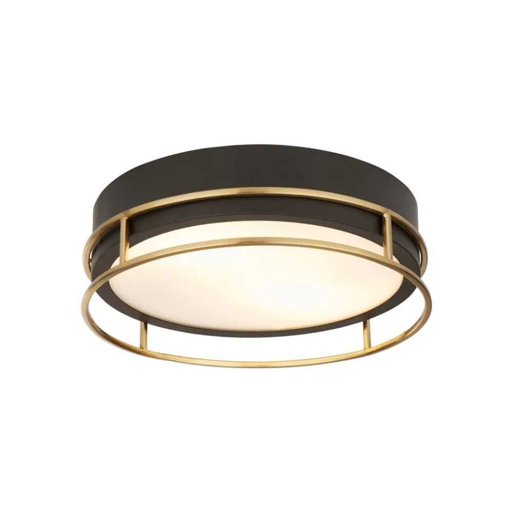 Phoenix loftslampe, Ø 30 cm, sort/messing, IP44^Searchlight Online