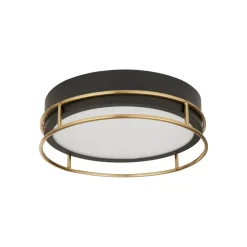 Phoenix loftslampe, Ø 30 cm, sort/messing, IP44^Searchlight Online