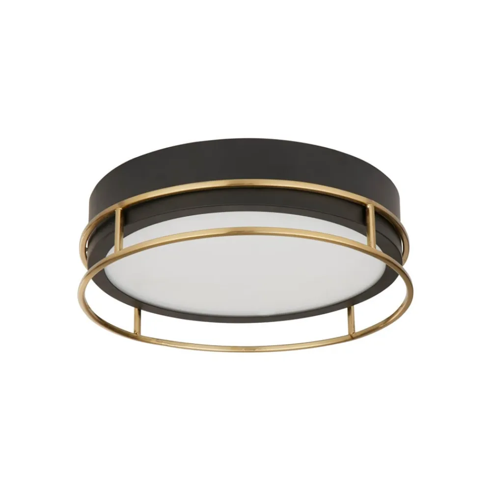 Phoenix loftslampe, Ø 30 cm, sort/messing, IP44^Searchlight Online