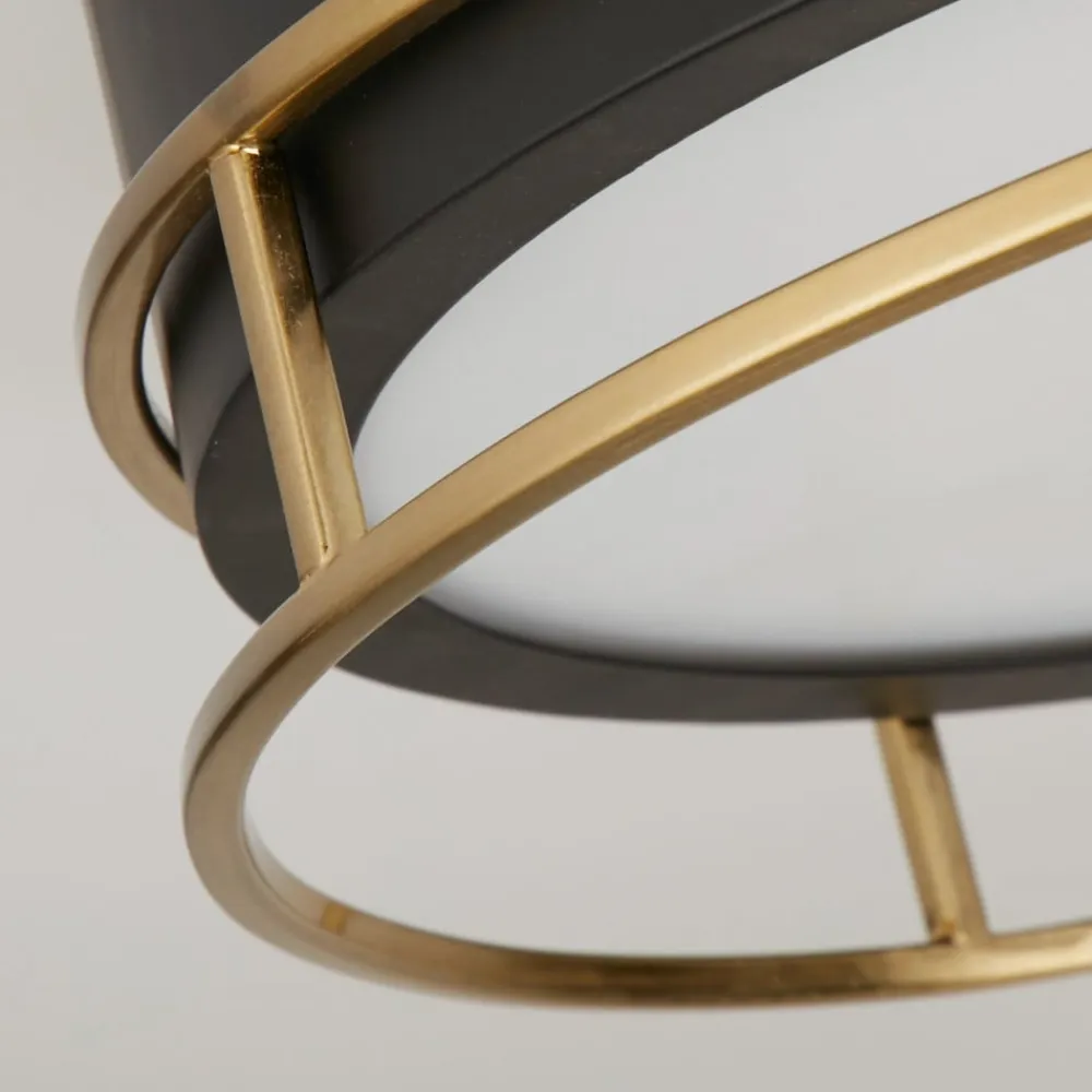 Phoenix loftslampe, Ø 30 cm, sort/messing, IP44^Searchlight Online