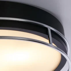 Searchlight Phoenix loftslampe, Ø 40 cm, sort/krom, IP44