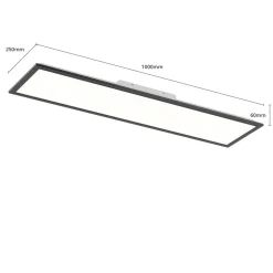 Briloner Piatto LED-panel CCT fjernbetjening 100x25 sort