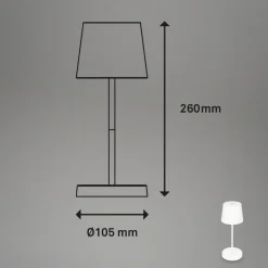 Briloner Piha LED-bordlampe med genopladeligt batteri, hvid