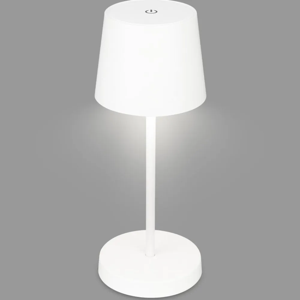 Briloner Piha LED-bordlampe med genopladeligt batteri, hvid