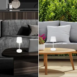 Briloner Piha LED-bordlampe med genopladeligt batteri, hvid