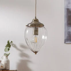 Searchlight Pineapple pendellampe, antik messing