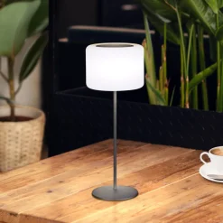 FH Lighting Dekorationsbelysning|Terrassebelysning>Pino LED-akku-bordlampe, solar, sandsort