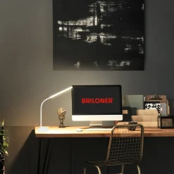 Briloner Arbejdsrum/Kontor|Bordlamper>Pivaz LED-bordlampe, touch-dæmper, hvid