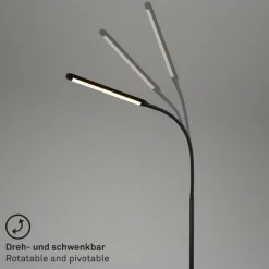 Briloner Pivaz LED-gulvlampe justerbar berøringsdæmper sort